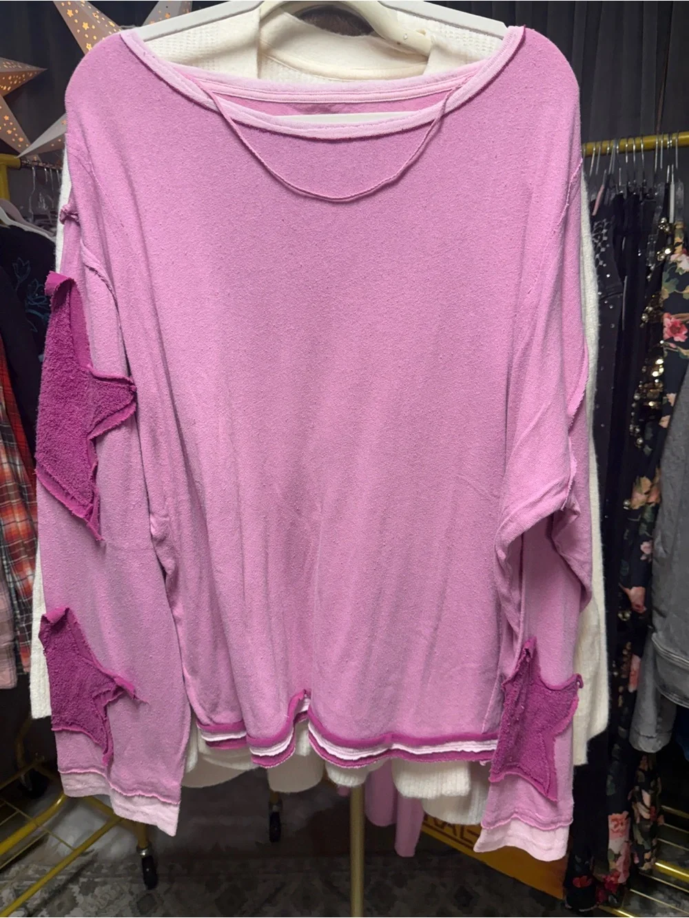 NWOT Free People We the Free You’re a Star Long Sleeve Tee in Pink